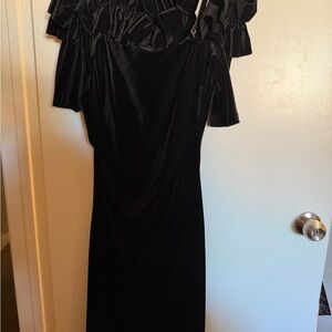 Xscape Black Ruffled Dress